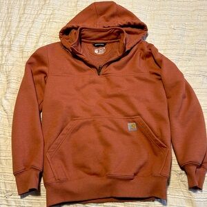 Carhartt Rain Defender men's hoodie size small Loose fit Orange Pumpkin Clay